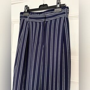 MICHAEL Michael Kors - Basics - Flowy Wide Leg Navy White Pinstripe Pants - XL